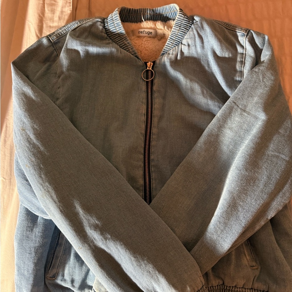 Refuge Blue Denim Jacket with Cream Lining